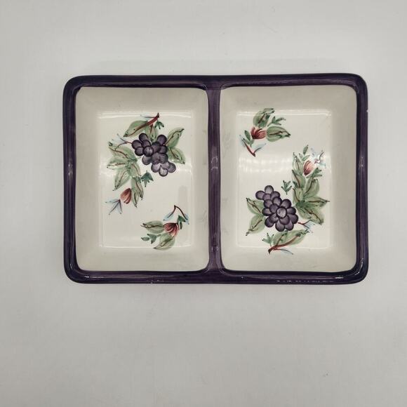 PFALTZGRAFF Grapevine 2 Part Rectangular‎ Divided Stoneware Server Discontinued - Picture 4 of 8